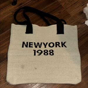 New York 1988 Beige Tote Bag